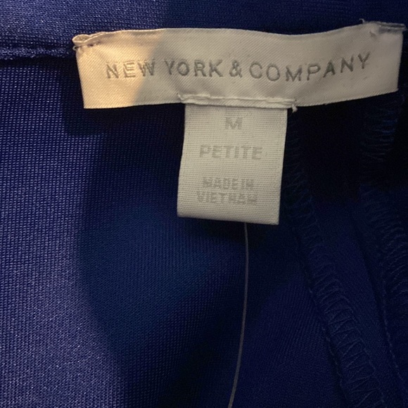 New York & Co. Embellished Scuba Sheath Dress. Color Amplified Blues. Size MP. - Picture 5 of 6